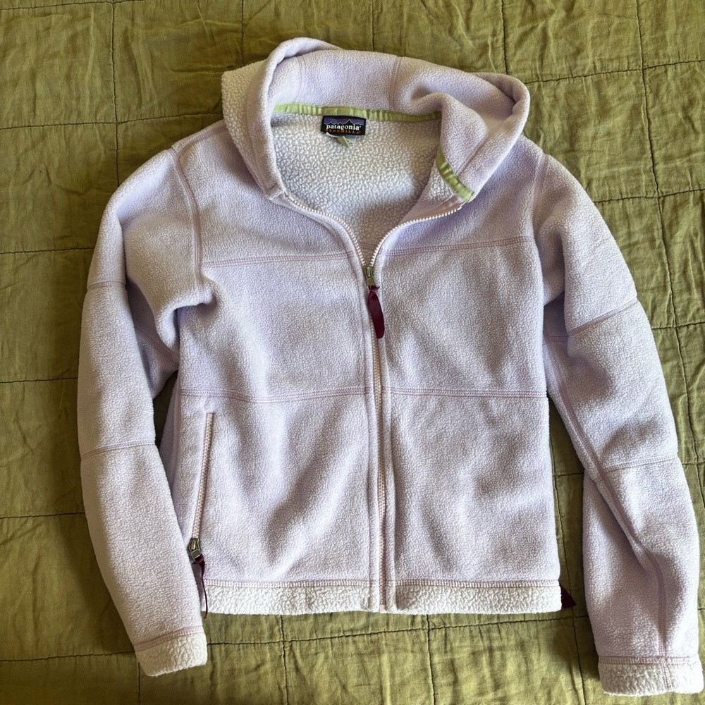 Patagonia Light Purple Hooded Fleece Jacket